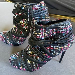 Tweed ankle boots